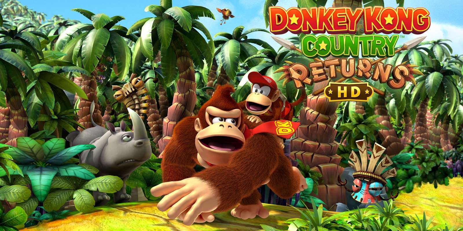 Donkey Kong Country Returns Cover / Wallpaper. Adventure und Actionspiel (2024) für die Nintendo Switch.