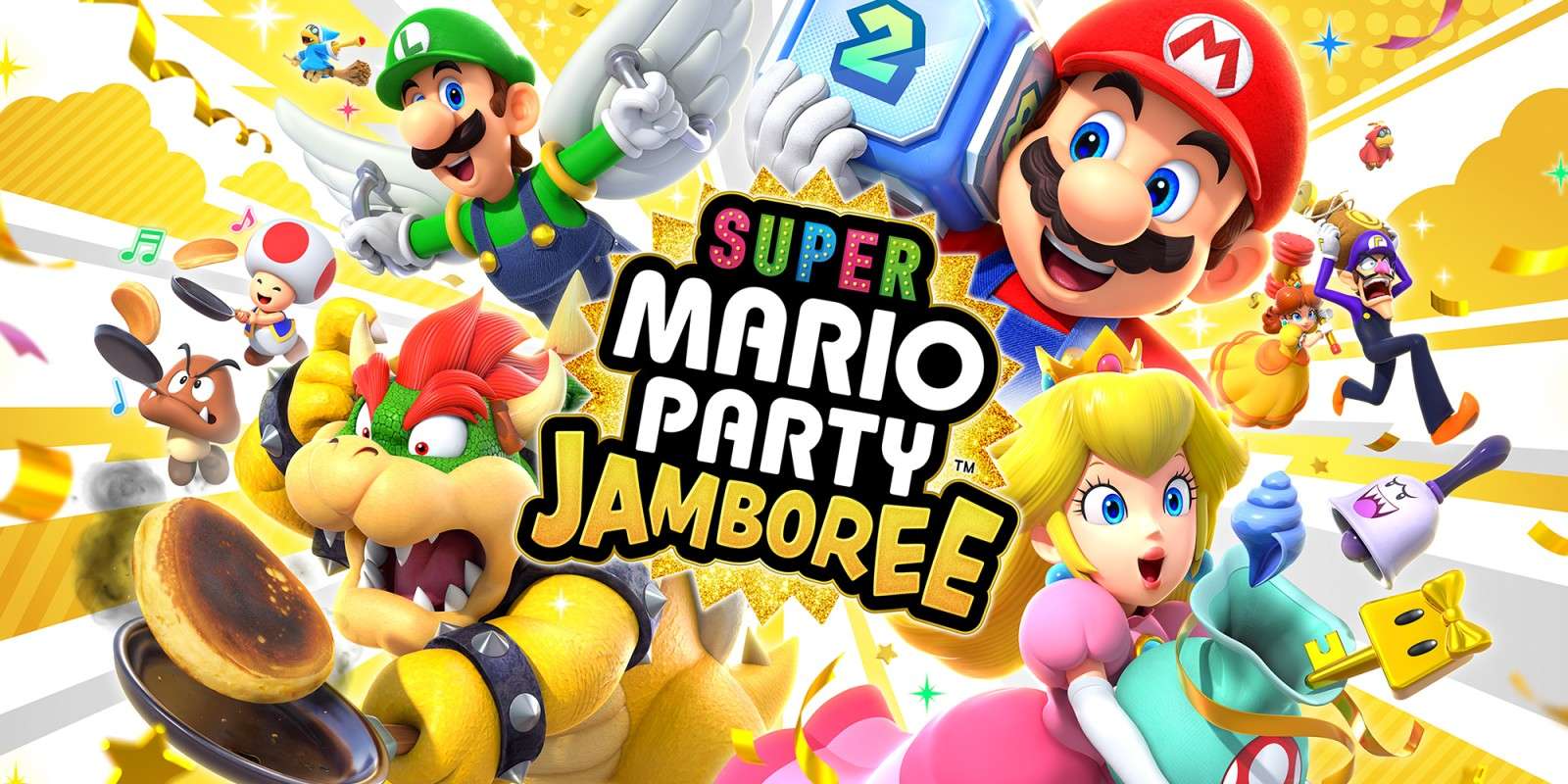 Super Mario Party Jamboree Cover / Wallpaper. Adventure und Actionspiel (2024) für die Nintendo Switch.